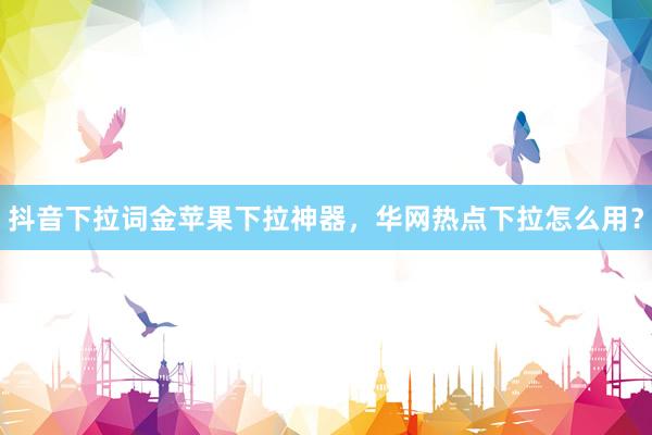 抖音下拉词金苹果下拉神器，华网热点下拉怎么用？